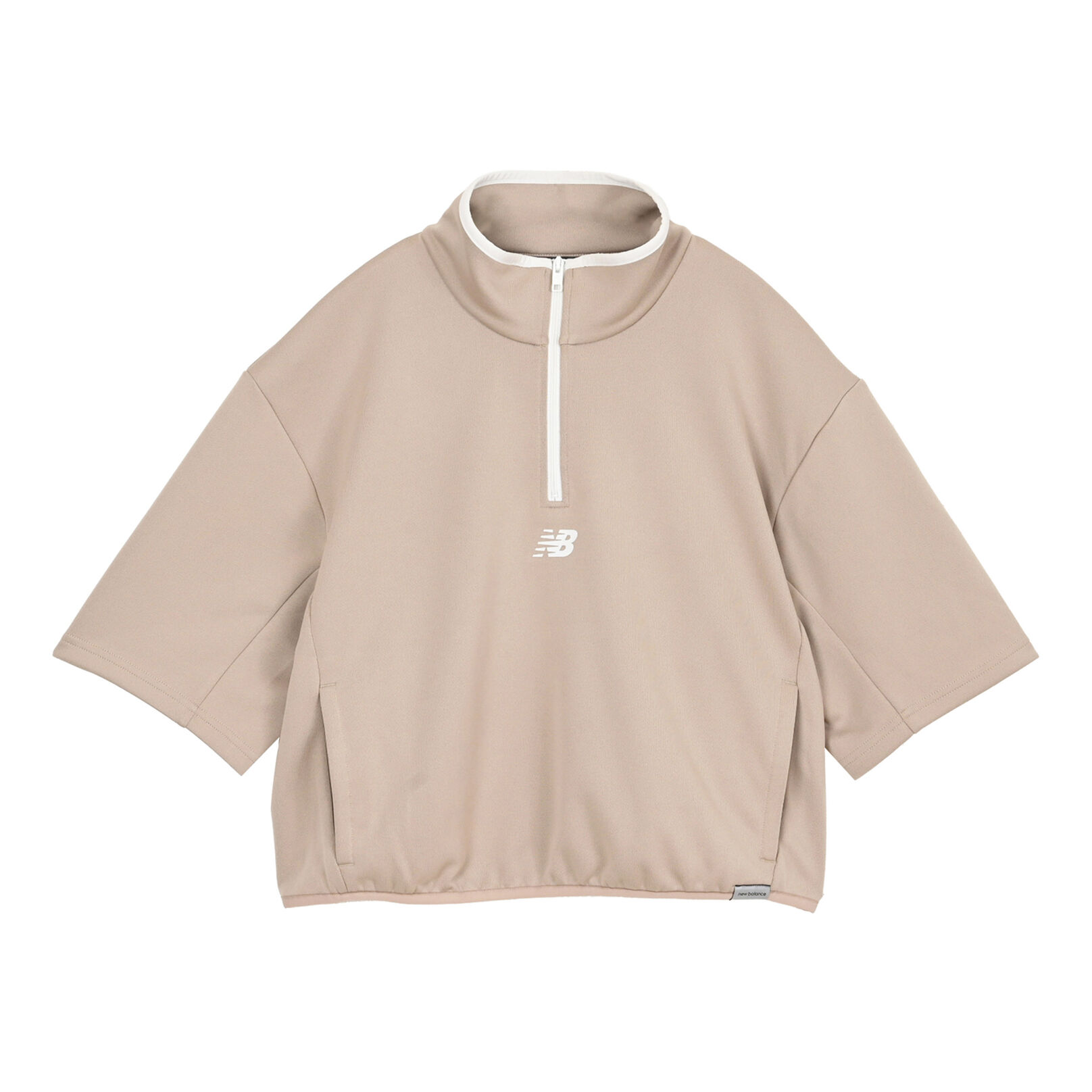 ニットショートスリーブハーフジップ