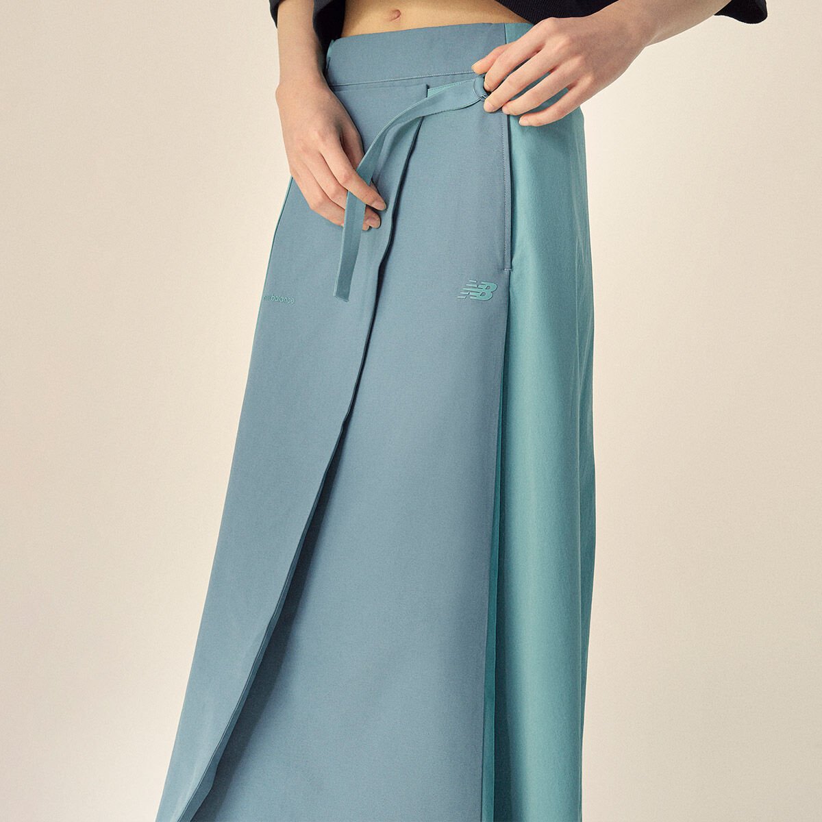 NB GREY カラーブロックスカート