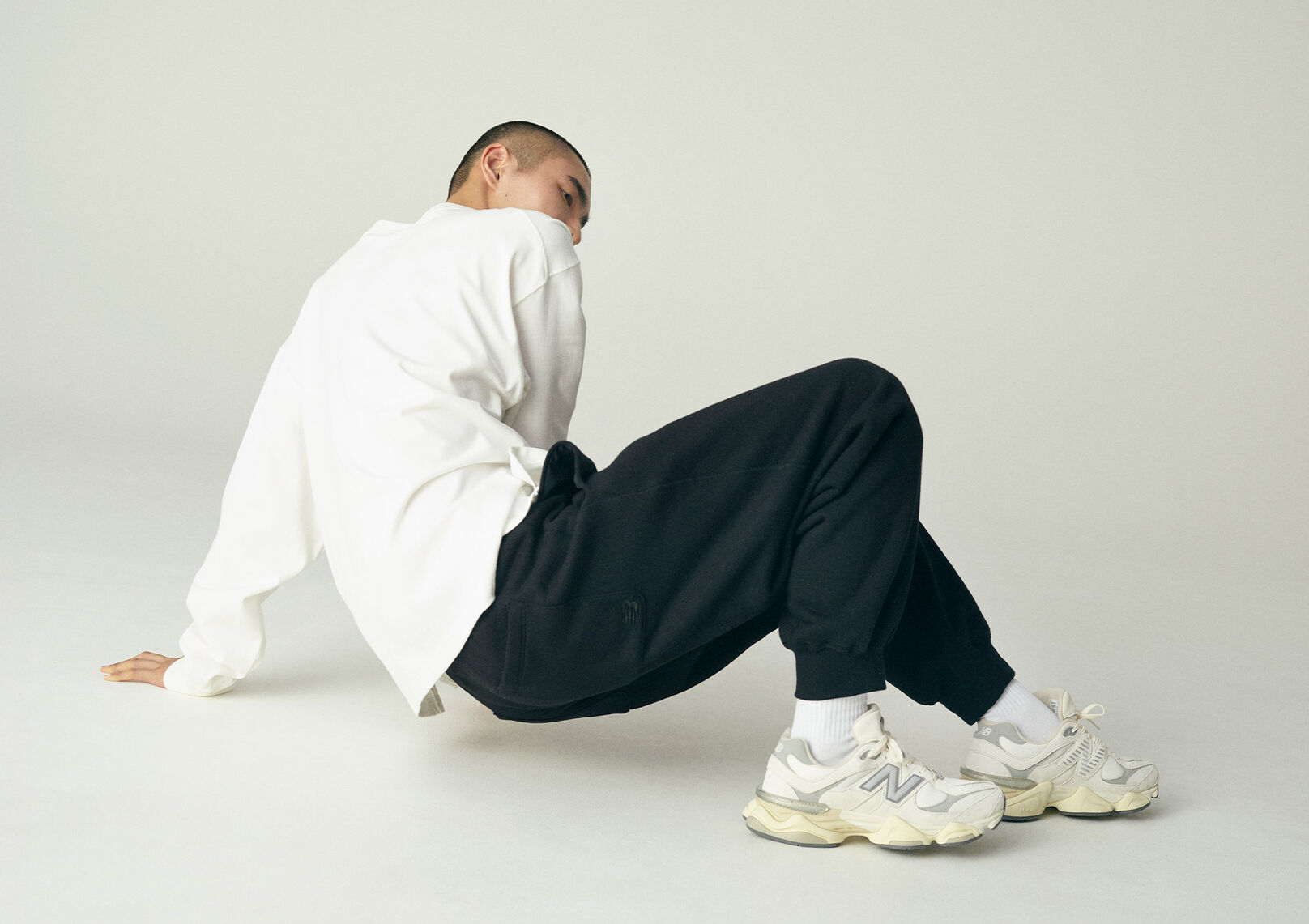 NB GREY リブパンツ(リラックス)