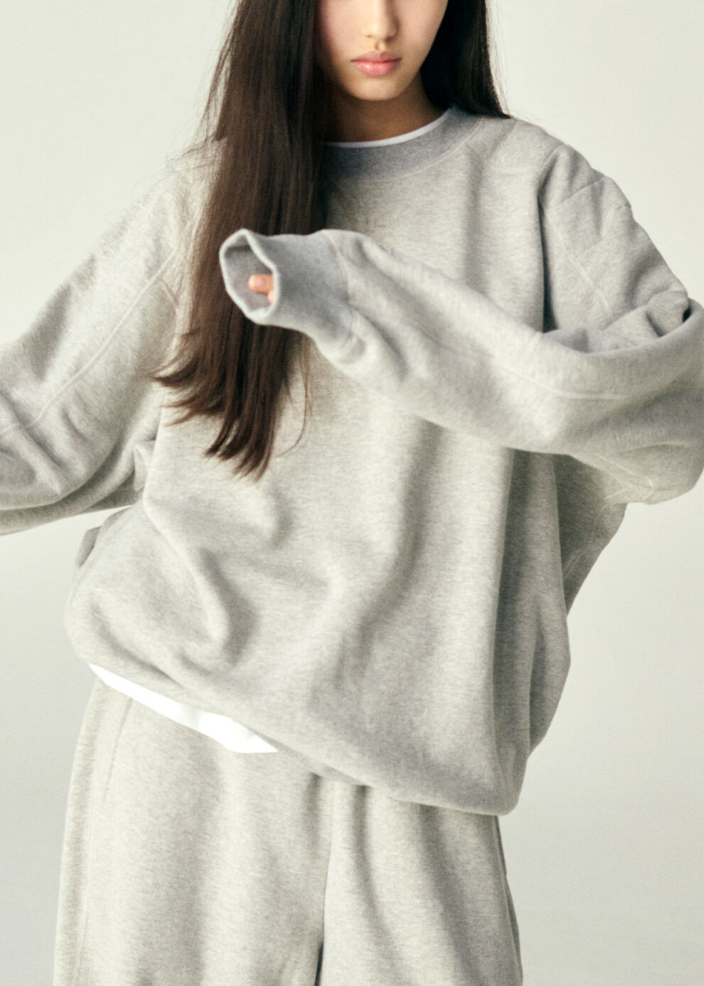 NB GREY スウェットクルー(オーバーサイズ)