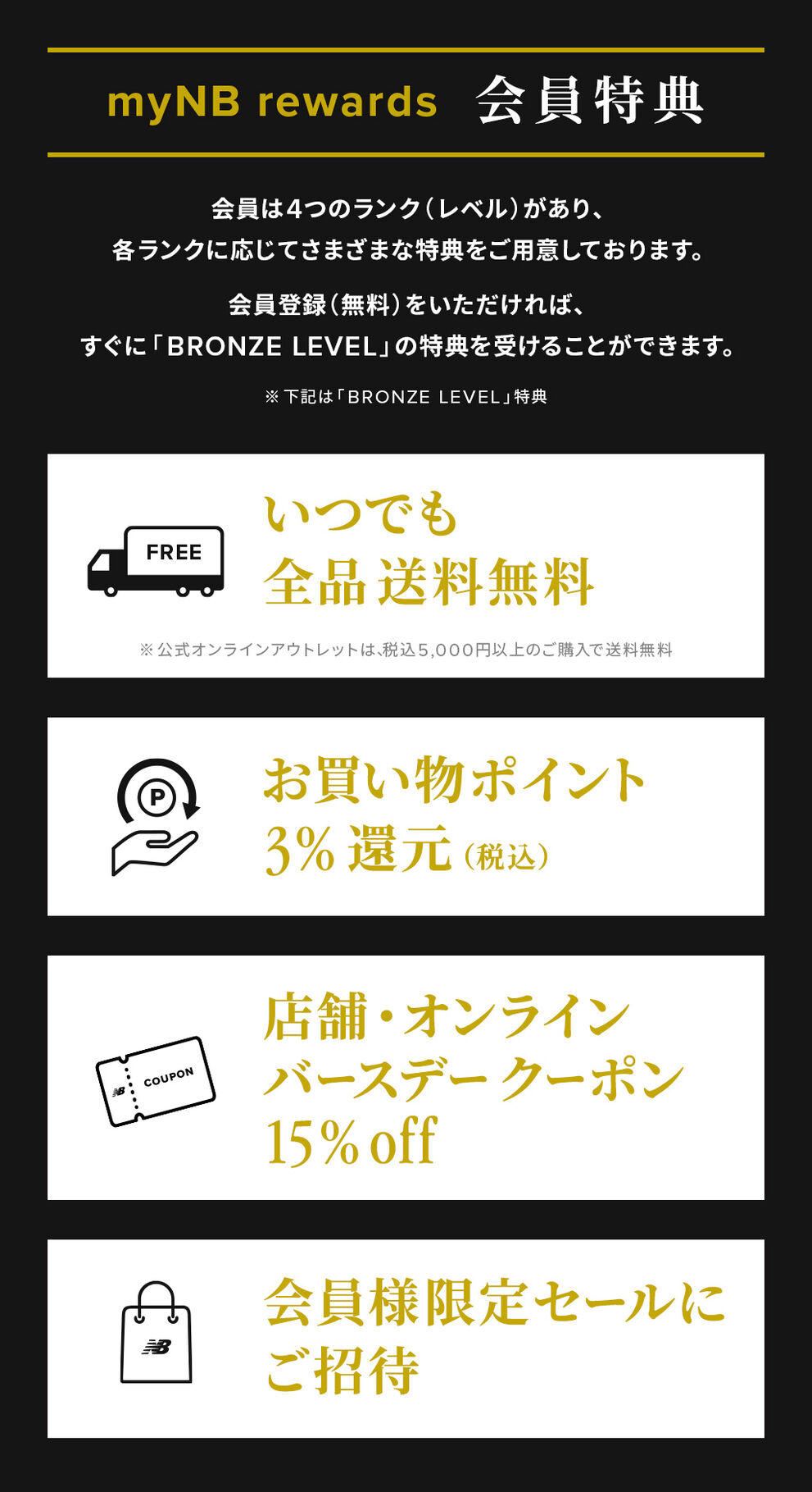 公式ニューバランスオンラインストア 会員特典
