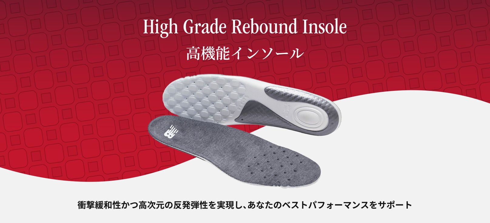 High Grade Rebound Insole　高機能インソール　衝撃緩和性かつ高次元の反発弾性を実現し、あなたのベストパフォーマンスをサポート
