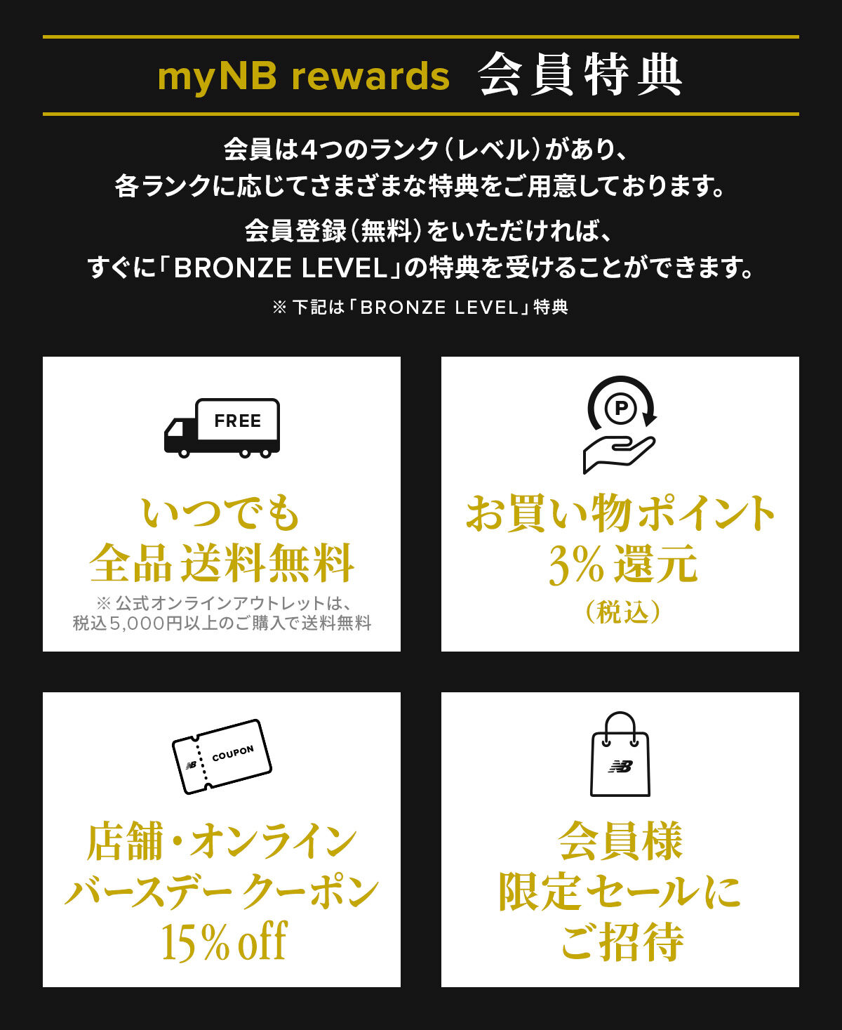公式ニューバランスオンラインストア 会員特典
