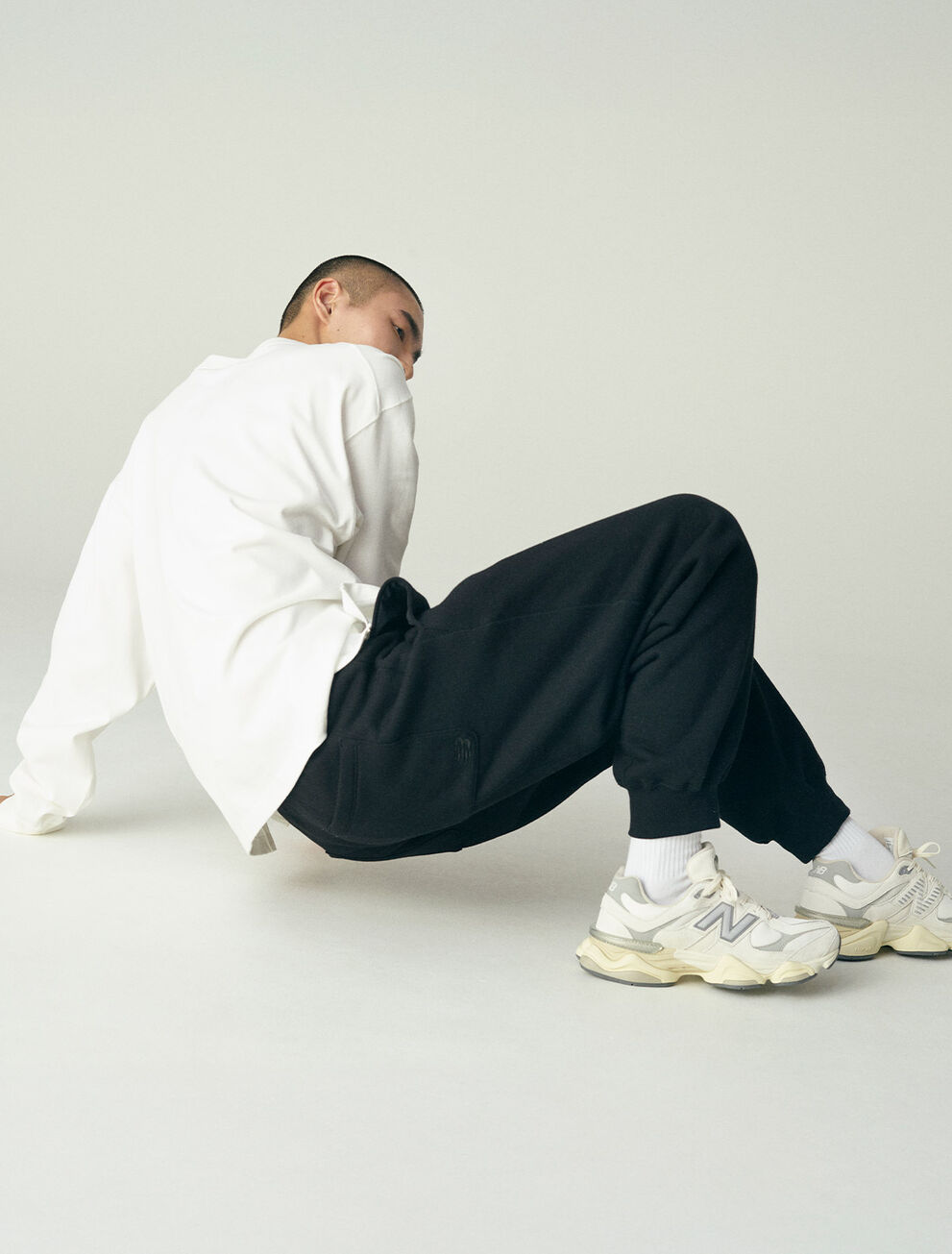 NB GREY リブパンツ(リラックス)