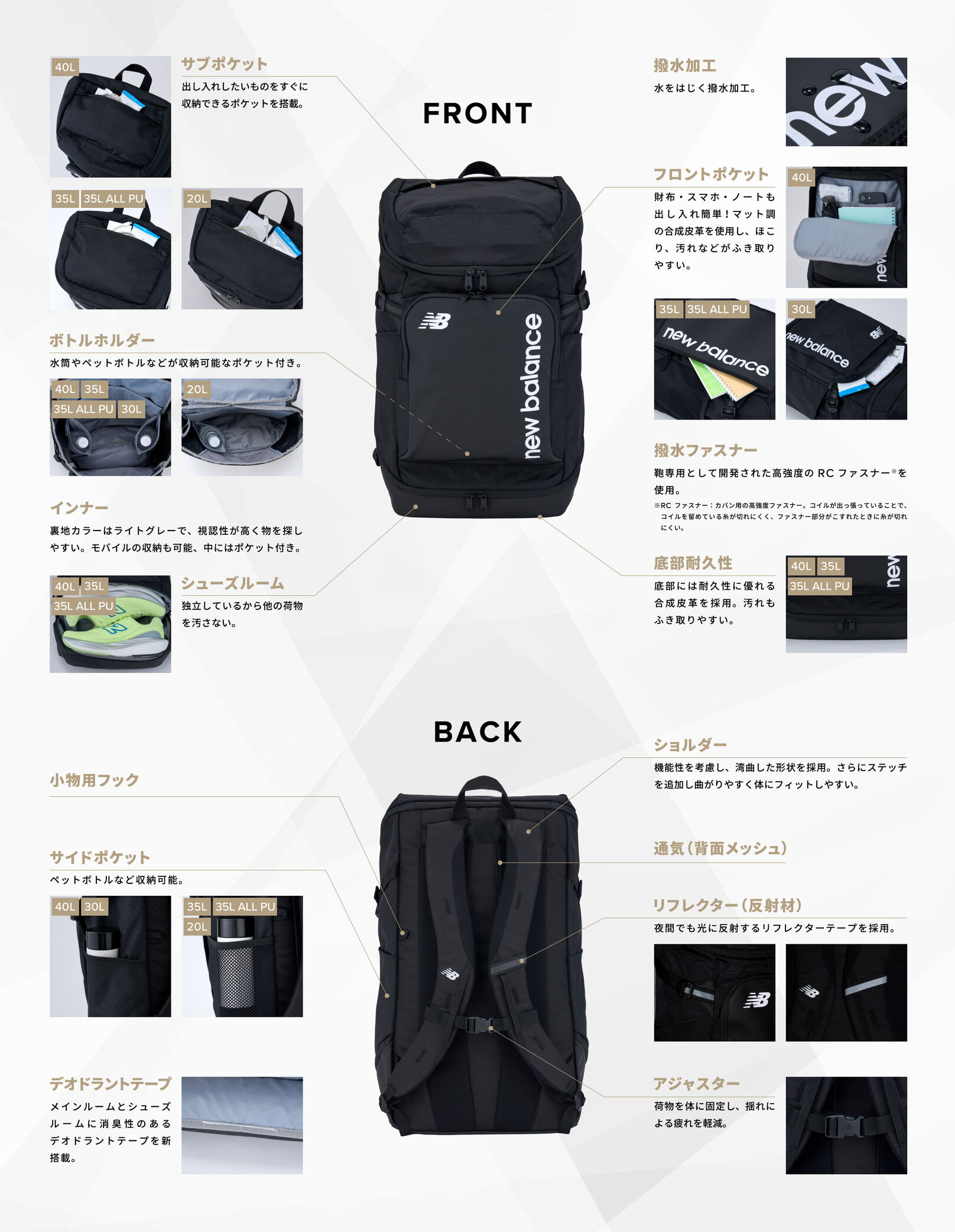 Top Loading Bagpack 機能詳細