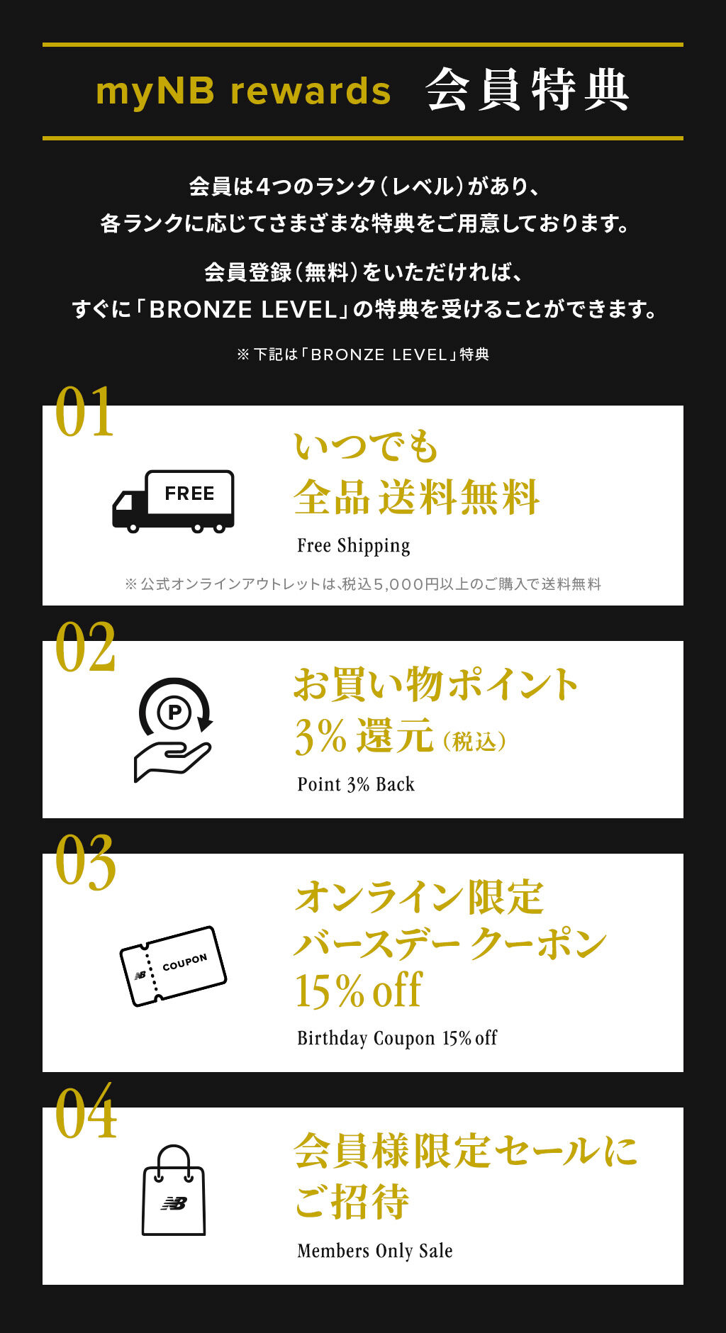 公式ニューバランスオンラインストア 会員特典