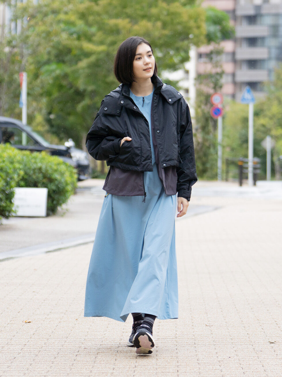 NB GREY ロングドレス