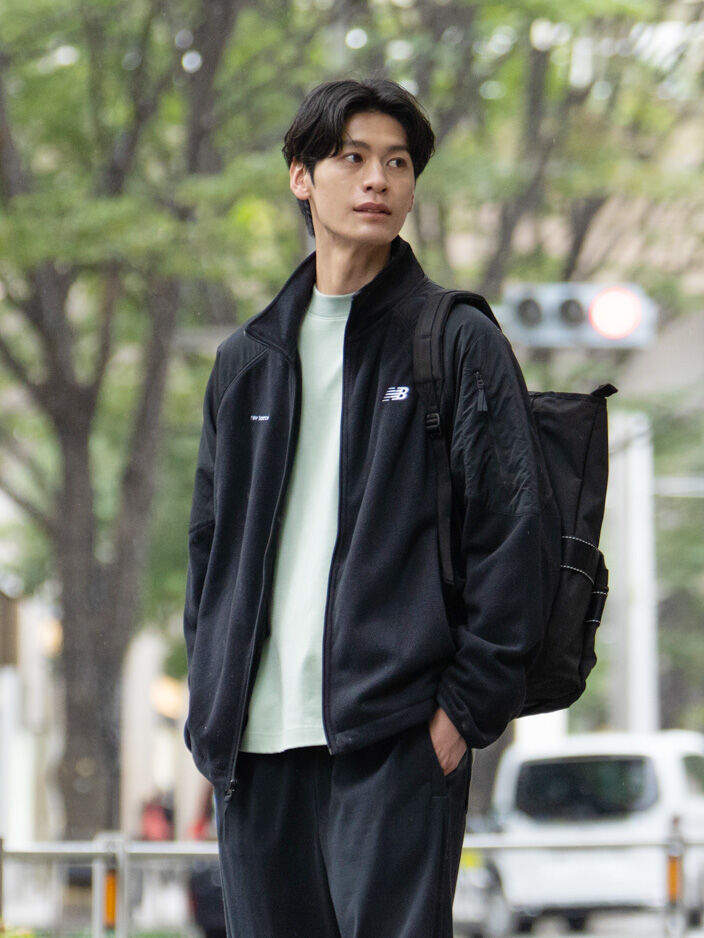 NB GREY フルジップフリースジャケット