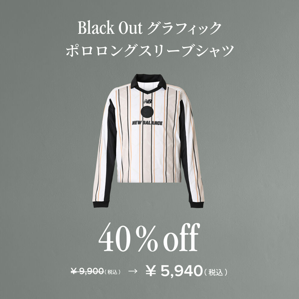 Black Out グラフィック ポロロングスリーブシャツ