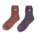 Waffle knit ankle 2P socks