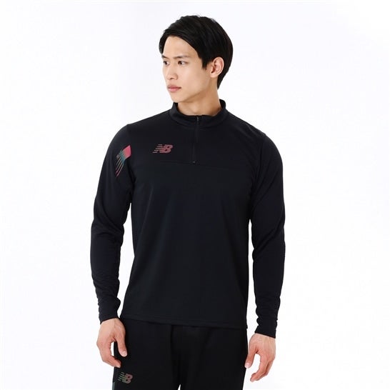 Black Out Collection 저지 하프 Zip 탑 뒷미세 기모