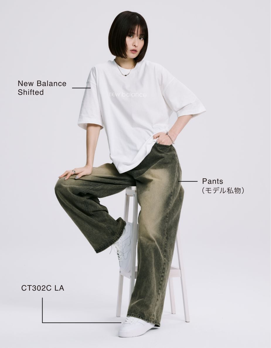 Hikaru Yokota コーディネート詳細 Tシャツ:New Balance Shifted, Pants:モデル私物, Shoes:CT302C LA