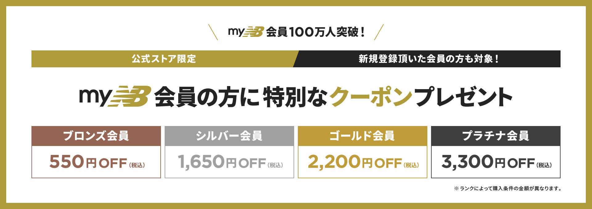 myNB会員の方に特別なクーポンプレゼント. 公式ストア限定. 新規登録頂いた会員の方も対象!